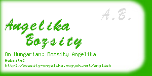 angelika bozsity business card